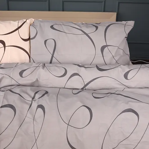 Наволочка MirSon Ranforce Elite Ribbona 60x60 см сіро-бежева (2200011701974)