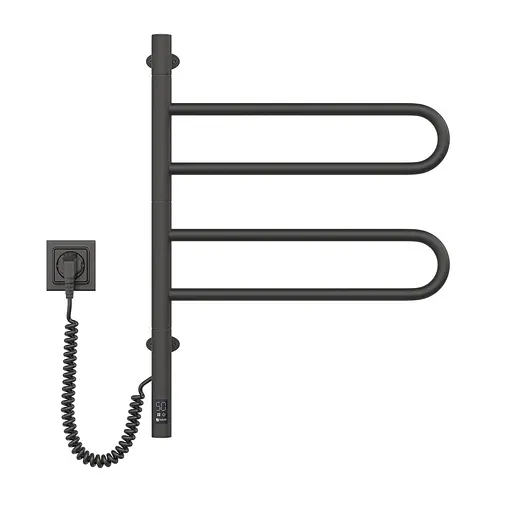 Електрична рушникосушка Navin Fouette 480x600 Sensor з таймером, чорний муар 00-044050-5080, Чорний матовий, Електронний - фото 4