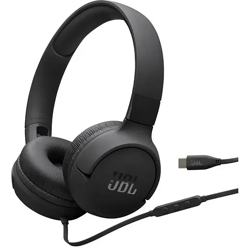 Наушники JBL Tune 520C черный USB-C микрофон однокнопочный пульт управления технология Pure Bass - фото 1