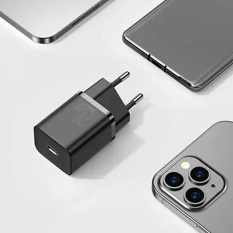 Зарядний пристрій Baseus 20W Super Si USB-C для Apple 8-12 серій (CCSUP-D01) чорний - фото 5