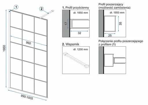 Душевая стенка Rea Bler-1 100 REA-K7955, универсальная - фото 4