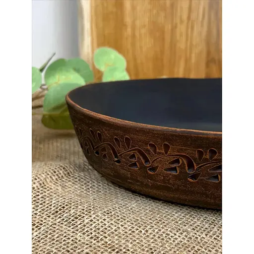 Блюдо під холодець керамічне (глиняне) різьблене Декор - фото 7