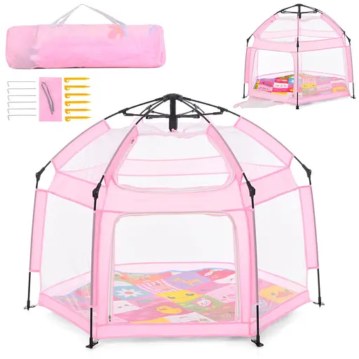 Дитячий манеж MR 1512 Powder Pink 146×127×110 см - фото 3