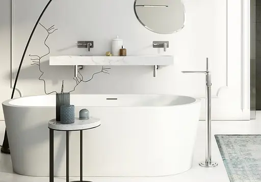 Смеситель для ванны напольный Kohlman Experience chrome QF1165E Хром - фото 2