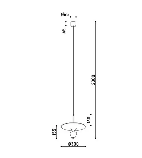 Светильник подвесной KLOODI DECO PE-NIMBA300 6W+6W 3K WH/BK - фото 2