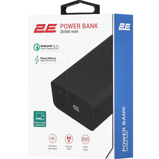 Акумулятор портативний 2E Power Bank 20000mAh 65W PD QC Black (2E-PB2014PD-BLACK) - фото 7