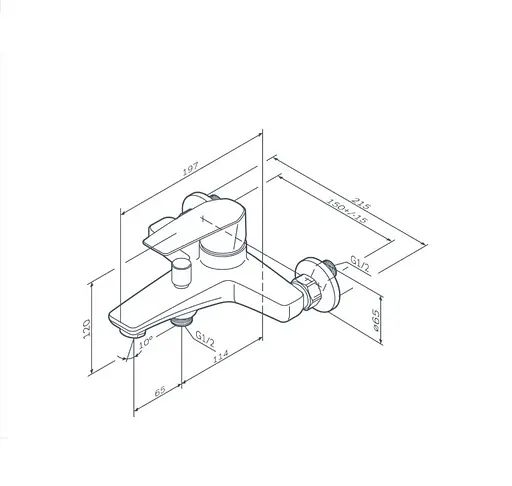 Смеситель для ванны и душа AM.PM Gem черный (F90E10022) - фото 8