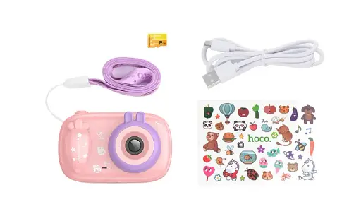 Детская цифровая фотокамера Hoco DV205 с поддержкой карты памяти 32MP Розовый - фото 2
