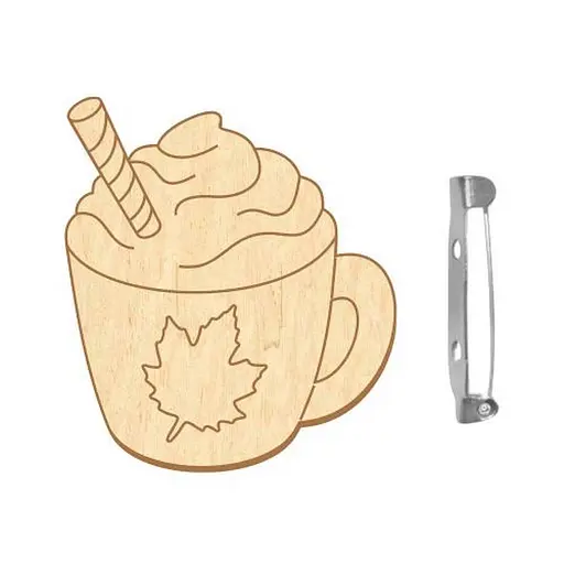 Заготовка броши для раскрашивания "Латте с маршмеллоу" Fabrika Decoru FDZB-096 - фото 1