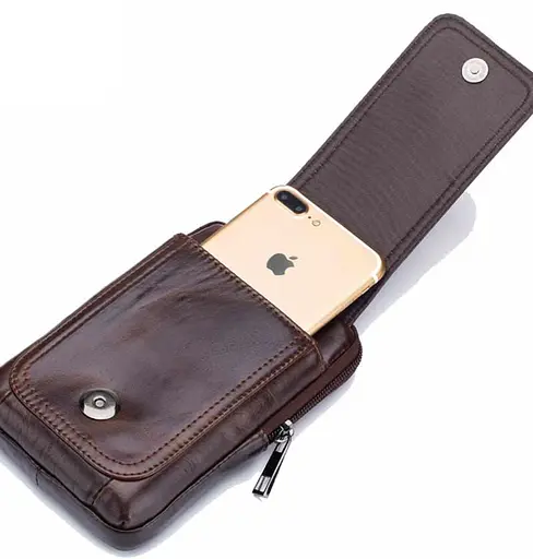 Шкіряна чоловіча сумка на пояс BULL 17,5х11х4 см nsa0001231 - фото 4