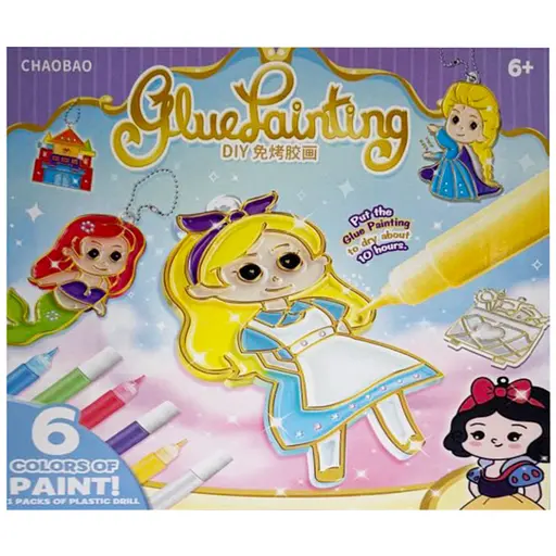 Дитячий набір для творчості "Підвіска-розмальовка" Bambi 7600-1-23-21-2123-6 ланцюжок, фарби 6 кольорів - фото 1