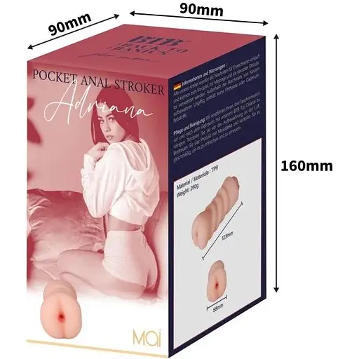 Двухсторонний мастурбатор Pocket Anal Stroker Adriana Flesh - фото 4