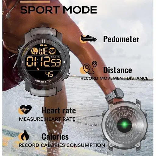 Чоловічий наручний годинник North Edge Laker 5BAR - фото 9