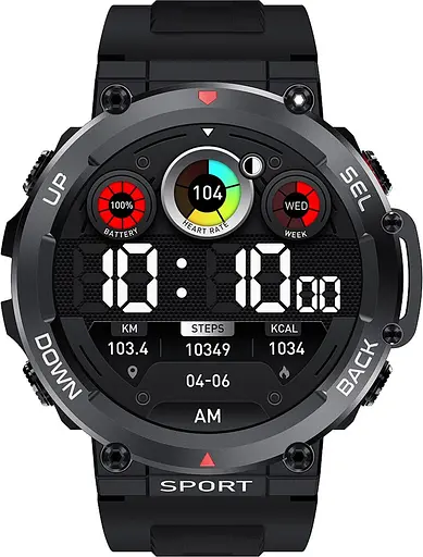 Смарт-часы LEMFO LF33 силиконовый ремешок Black Black (16362) - фото 3