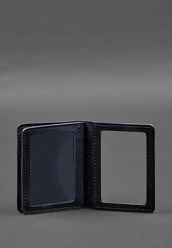 Кожаная обложка для водительского удостоверения, ID и пластиковых карт 2.0 синий - фото 4