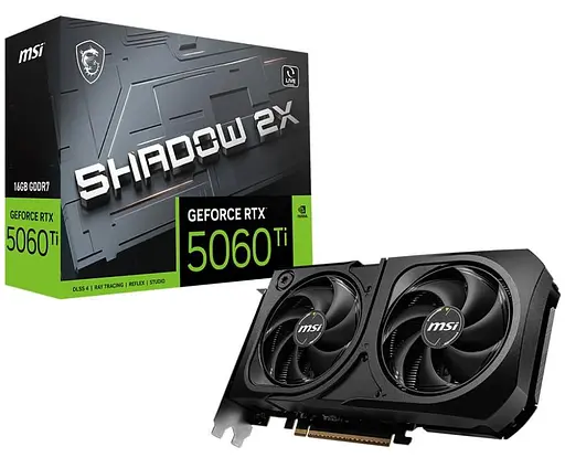 Видеокарта MSI RTX 5060 Ti 16GB SHADOW 2X PLUS (RTX 5060 Ti 16G SHADOW 2X PLUS) (GDDR7, 128 bit, PCI-E v5.0 x8) - фото 5