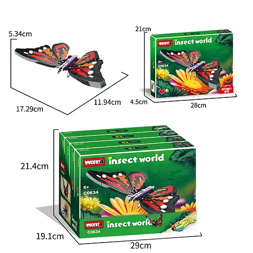 Конструктор насекомые  WOMA развивающий научный набор живой мир 705 деталей - фото 2