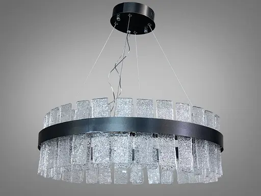 Захоплююча кришталева світлодіодна срібна люстра підвіс, 140Вт - фото 3