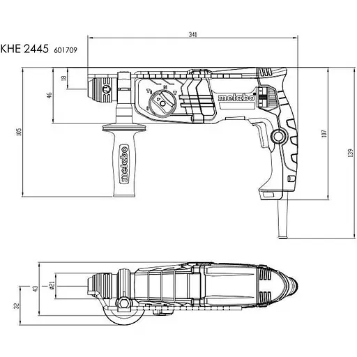Перфоратор Metabo KHE 2245 (601709500) [135546] - фото 4