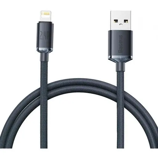 Кабель Baseus Crystal Shine Series Fast Charging Data Cable USB to iP 2.4A 1.2 м Чорний