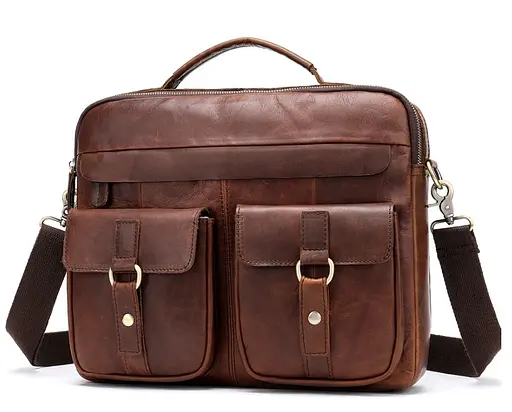 Чоловіча шкіряна сумка Vintage 34х29х7,5 см sum0012382 - фото 3