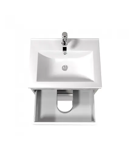 Тумба Мойдодир Polo Loft 60-U з умивальником Cosmo 60 бетон з білим Сірий - фото 6