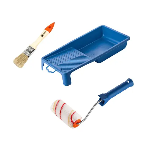 Валик "Роял" 100х30 мм с ручкой, ванночка и кисточка "Стандарт" Polax (770-264) - фото 1