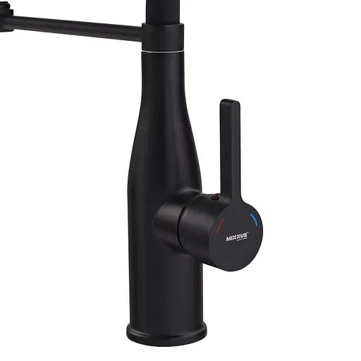 Змішувач для кухні Mixxus Premium Summer 017 Black з гнучким виливом MI6961 Чорний матовий - фото 6
