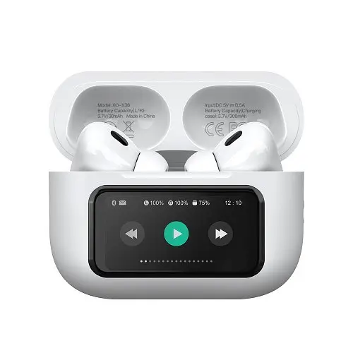 Наушники беспроводные XO X36 Pro Smart Screen ANC Active Noise Cancellation белые - фото 3