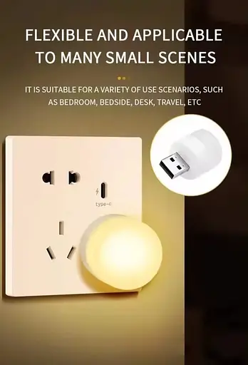 Портативна USB світлодіодна лампа-нічник із теплим (3000К) світлом, працює від Power Bank, та ін. ґаджетів 5В - фото 9
