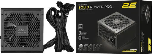 Блок питания 2E Gaming Solid Power Pro 850W 80+ Bronze (2E-SP850BRSMII-120)