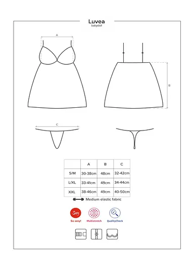 Эротический комплект Obsessive Luvae 2XL/3XL черный - фото 7