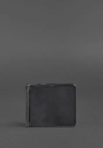 Мужской кожаный портмоне черный 1.0 зажим для денег Crazy Horse - фото 2