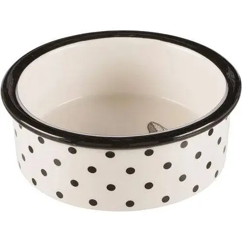 Миска Trixie Zentangle для котів керамічна 12 см 300 мл чорна/біла