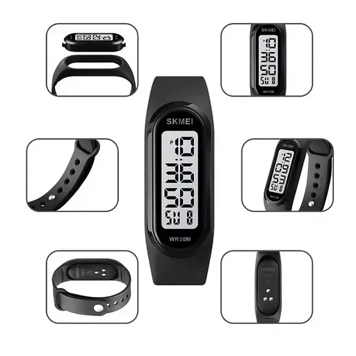 Наручний годинник браслет Skmei 1666 (Чорний з білим циферблатом) - фото 8