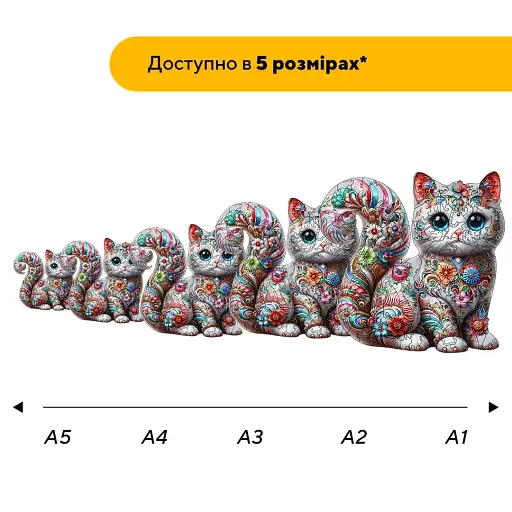 Пазл деревянный Цветущий Котенок, А4, 100 элементов, Картонная коробка - фото 2