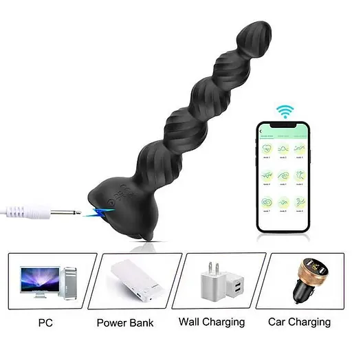 Светящаяся смарт анальная пробка Love Spouse черный K0947-1 - фото 4