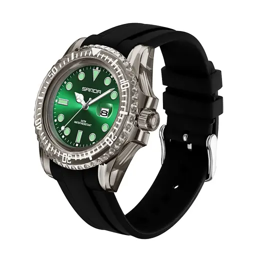 Наручний годинник жіночий 9007 Black-Green Sanda acs0030964 - фото 2