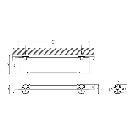 Полка Lidz (CRG)-114.09.01, Белый матовый - фото 2