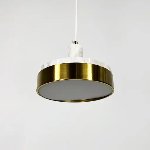 Белый мраморный подвес с латунным корпусом Ø 20 см | Line F | Арт. SC8/1 WT - фото 2