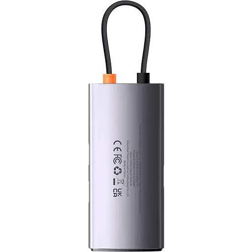 USB-хаб Baseus Metal Gleam Series 4-in-1 Gray (WKWG070113) [110336] - фото 4