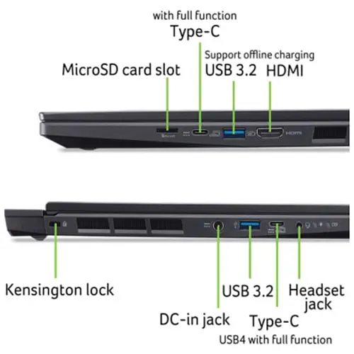 Игровой ноутбук Acer Nitro 14 AN14-41-R4PU 5 8645HS 50GHz, IPS, 16GB LPDDR5X, 1TB, RTX 4060 8GB, Без ОС - фото 11