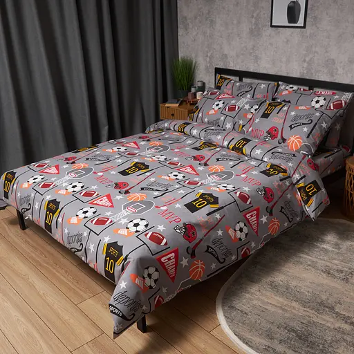 Комплект постельного белья Moon&Star Бязь Gold Люкс Champion’s Rest King Size 220x240 наволочки 4х70х70 - фото 1