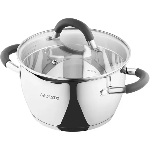 ARDESTO Каструля Gemini, скляна кришка, 2.3 л, нержавіюча сталь