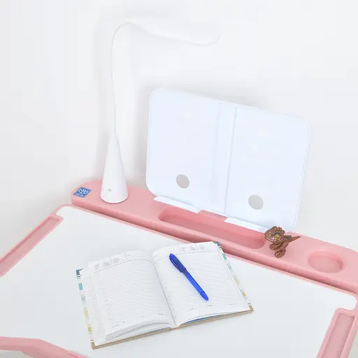 Дитяча Парта M 5068-8-2 зі стільцем, рожевий, підставка для книги - фото 3