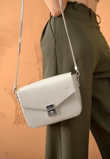 Жіноча шкіряна сумочка Yoko сіра - фото 2