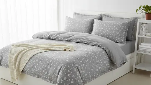 Постельное белье Laura Grand 33 01 сатин - евро комплект цвет серый - фото 1