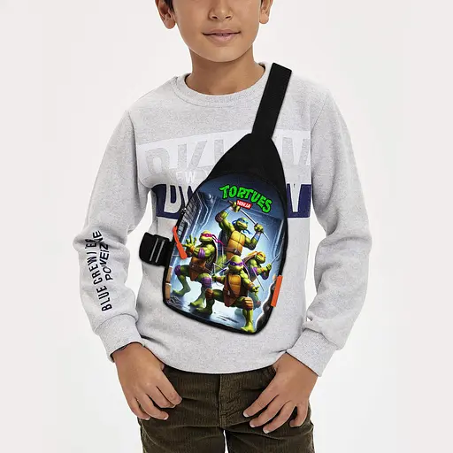 Сумка через плече дитяча Черепашки-ніндзя 29х17 см сумка слінг для хлопчика (02278)