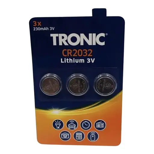 Комплект 3 батареи TRONIC CR2032, литиевые