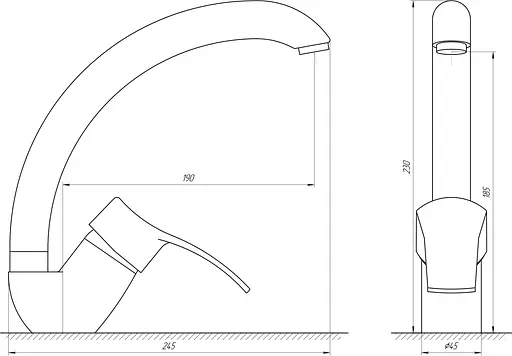 Змішувач для кухні Domino DQ-203S Хром - фото 3